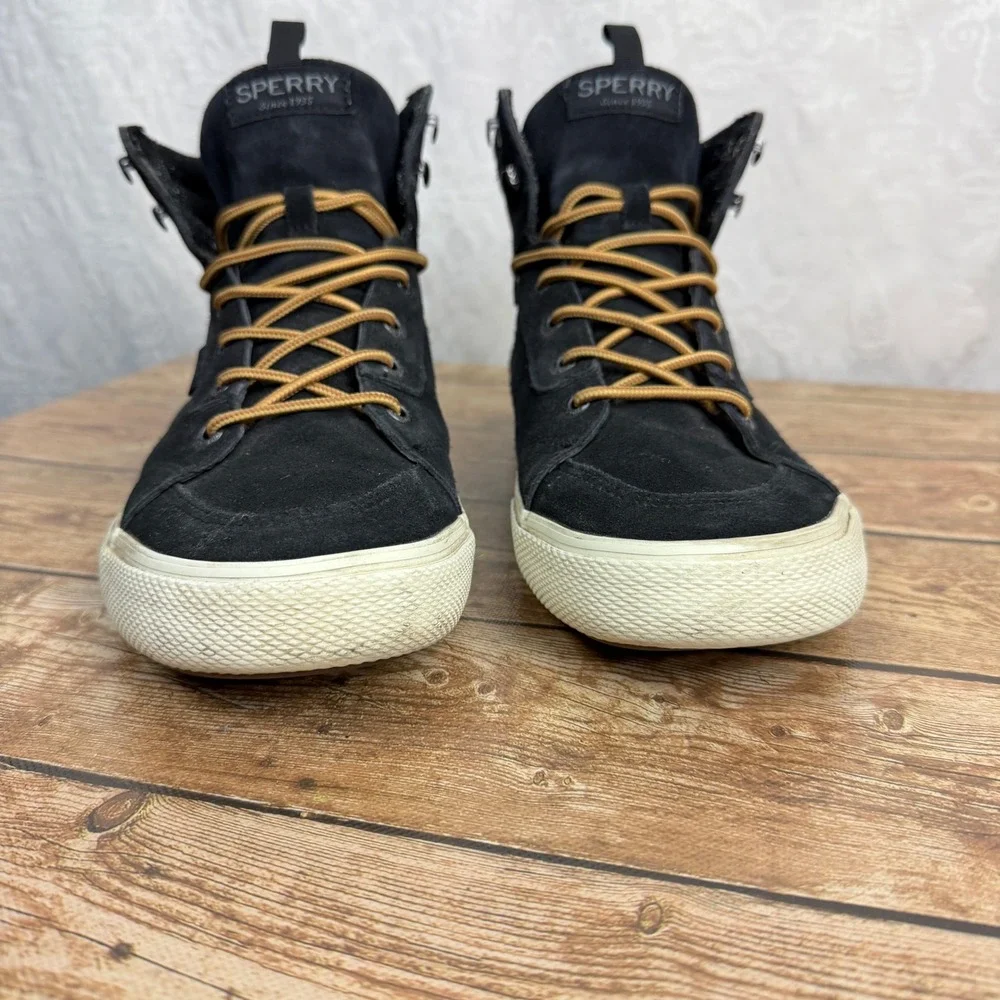 Sperry Mens 11 Black Suede Sneaker Boots Buffalo Plaid High Top Gorpcore Utility